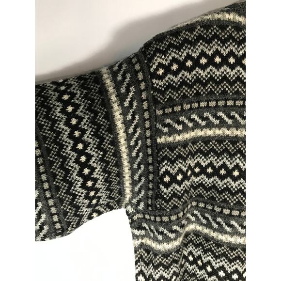 Esprit Sweater Small Womens Vintage Wool Blend Gray Black Geometric Design - Picture 6 of 8